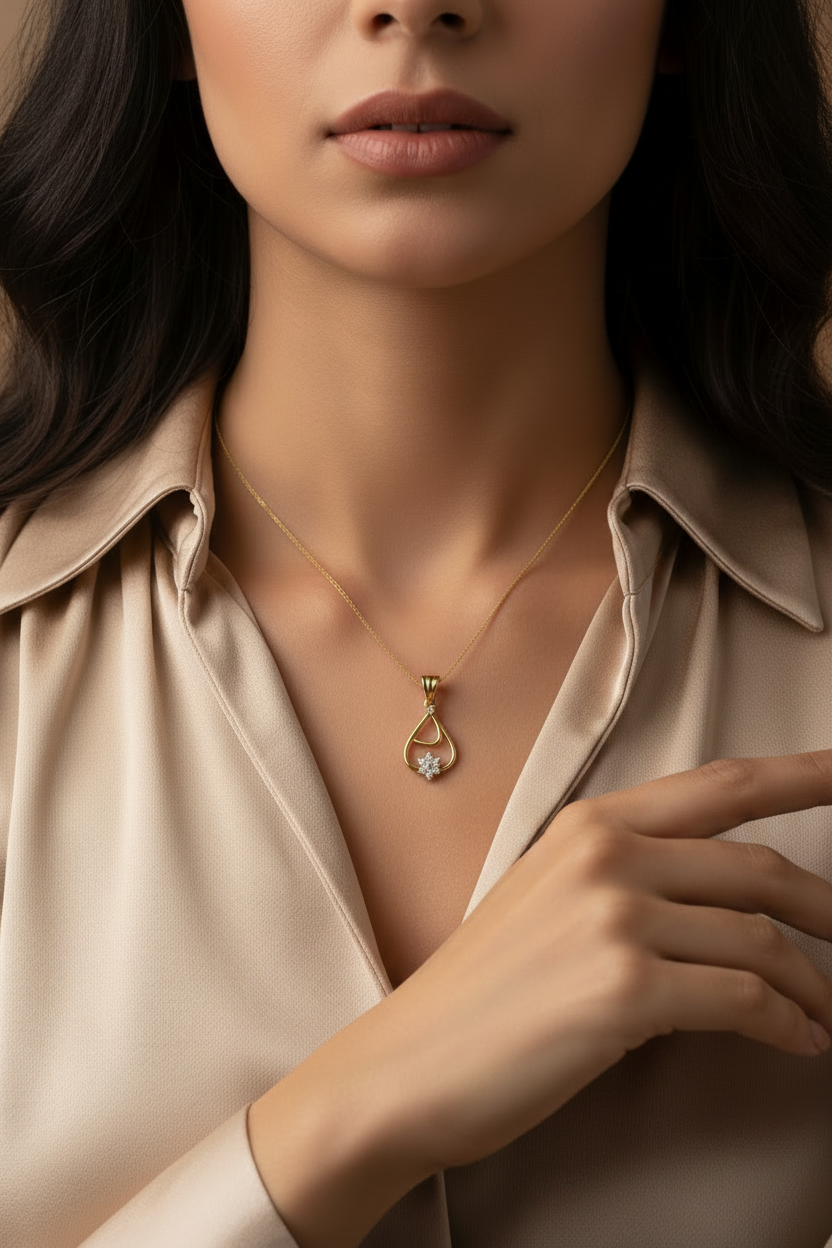 Dainty Floral Teardrop