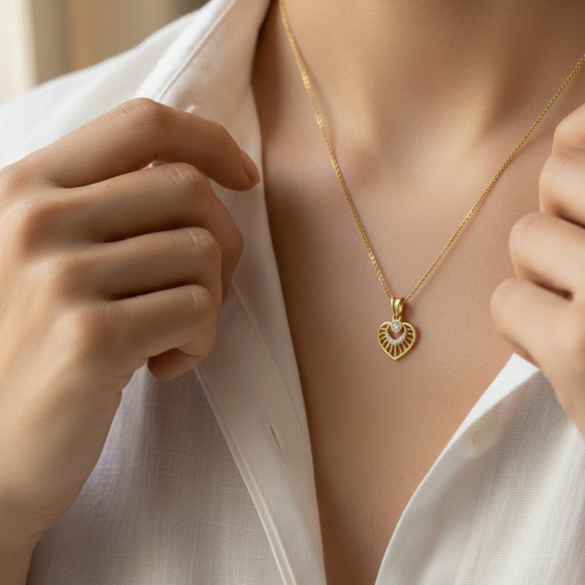 Nature-Inspired Heart Pendant