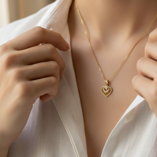 Nature-Inspired Heart Pendant