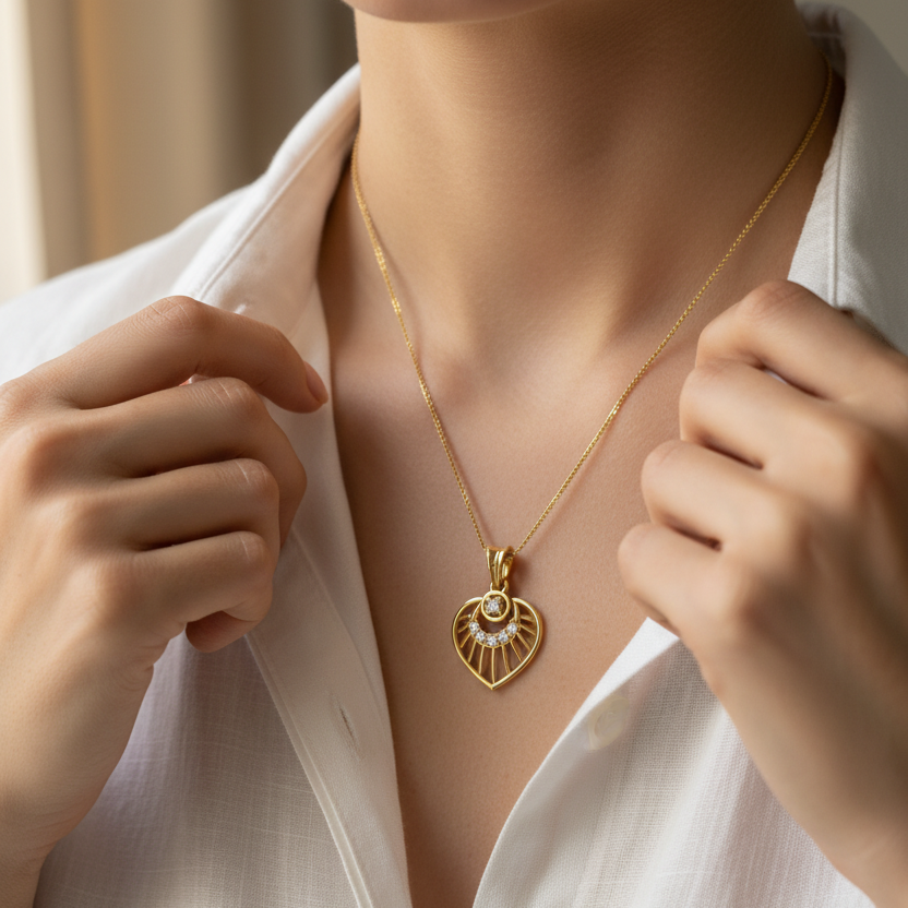 Nature-Inspired Heart Pendant