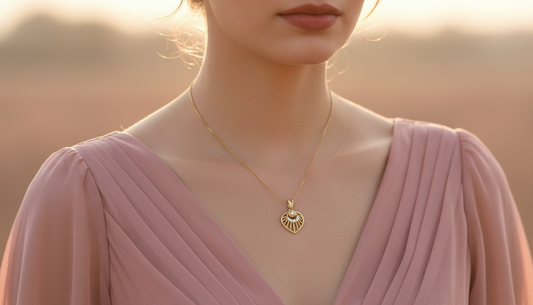 Classic Gold Nature-Inspired Lab Diamond Heart Pendant