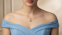 Modern Gold & Lab Diamond Finish Crystal Grid Design Pendant