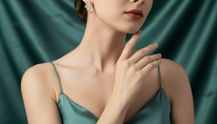 Classic Fern Foliage Gold & Lab Diamond Studs Earring