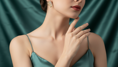 Classic Fern Foliage Diamond Studs Earrings