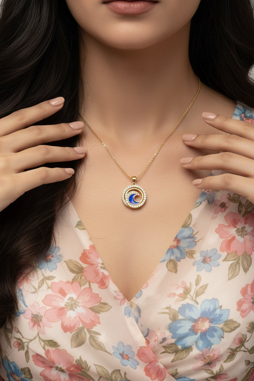 Blue Enamel Wave