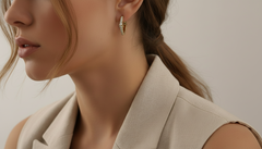 Sparkling Round Diamond Hinged Huggies Earrings