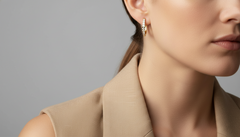 Sparkling Round Diamond Hinged Huggies Earrings