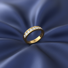 Minimalist Ten Stone Channel Set Diamond Ring