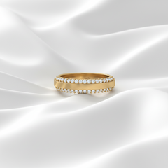 Brushed Finish Diamond Wedding Ring