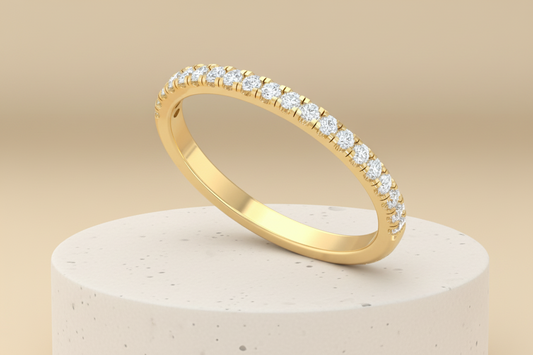 Classic Round Diamond Half Eternity Ring Band