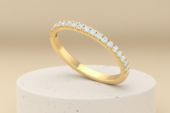 Classic Round Diamond Half Eternity Ring Band