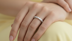 Classic Round Diamond Half Eternity Ring Band