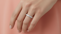 Gold Diamond Semi-Eternity Wedding Band Ring