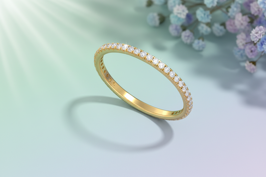 Women's Round Diamond Prong-Set Stackable Ring