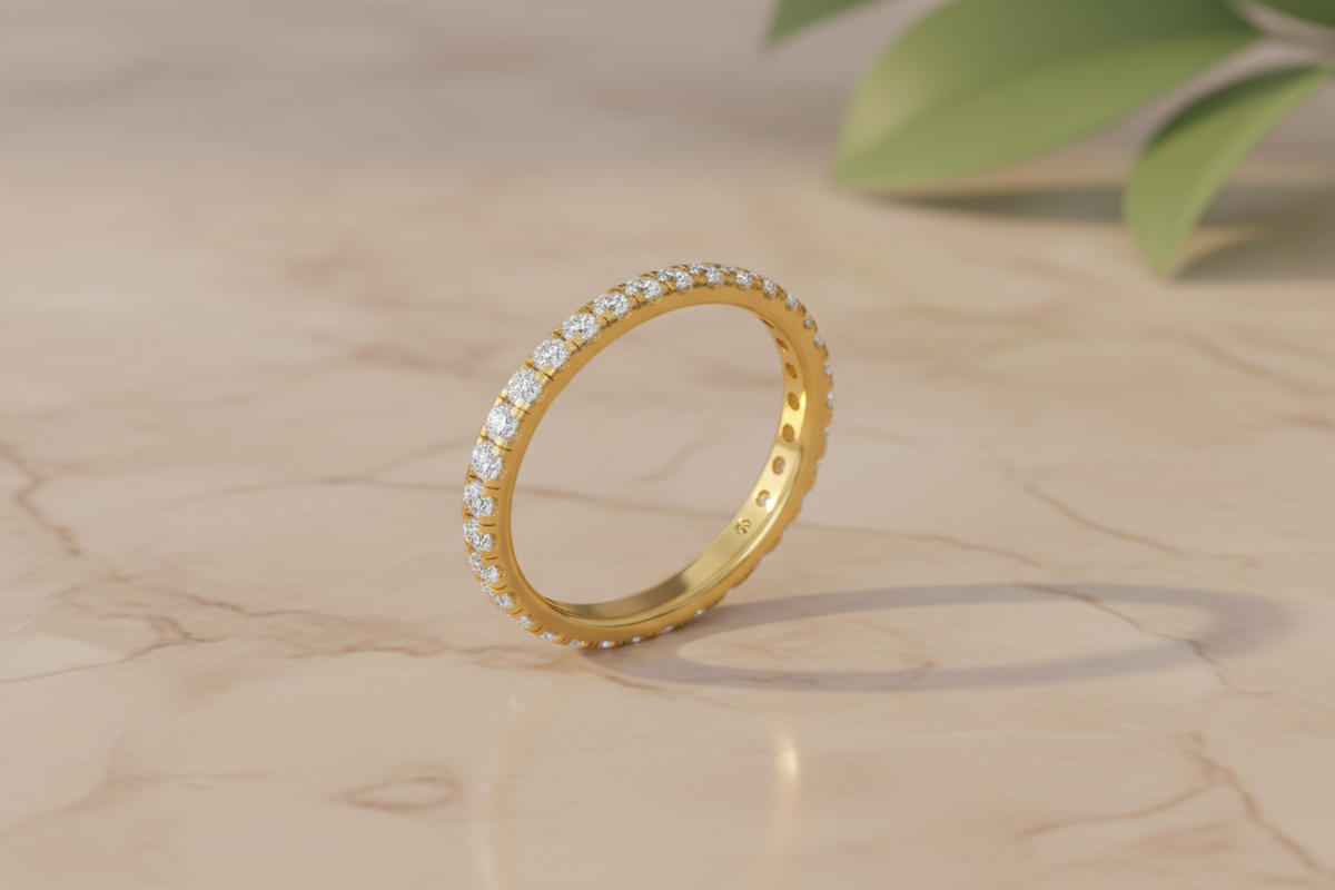 Thin Diamond Eternity Band Ring