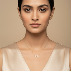 Classic Gold Diamond Infinity Necklace With Chain