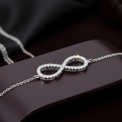Dainty Diamond Forever Love Symbol Necklace With Chain