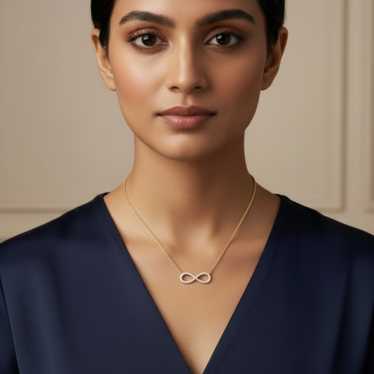 Dainty Diamond Forever Love Symbol Necklace With Chain