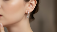 Brilliant Four CTTW Diamond Inside-Out Side Hoop Earrings