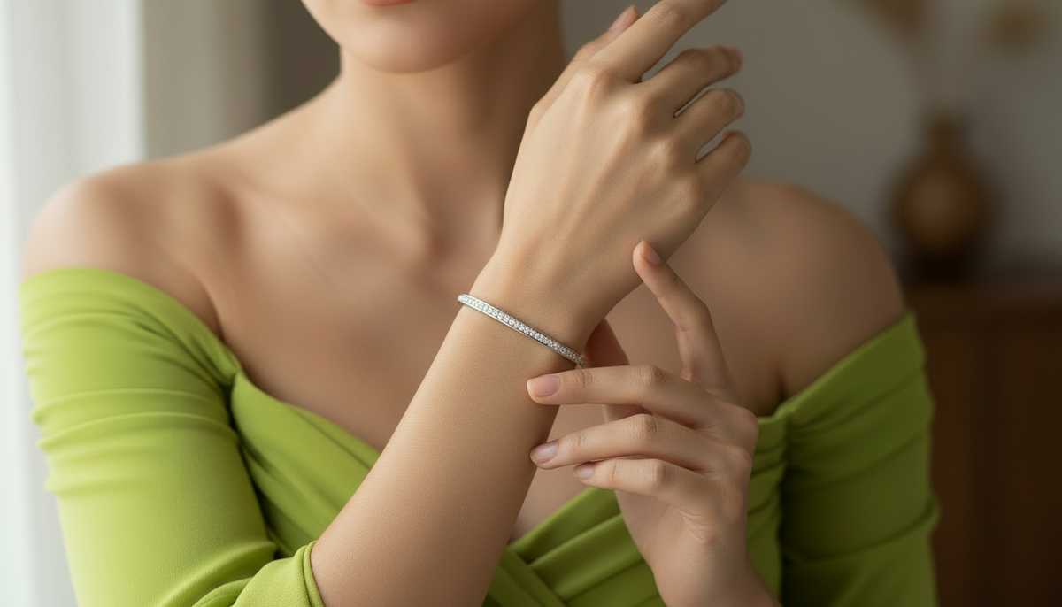 Classic Single Line Diamond Daily Wear Bangle