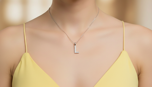 Dainty L Alphabet Silver Pendant