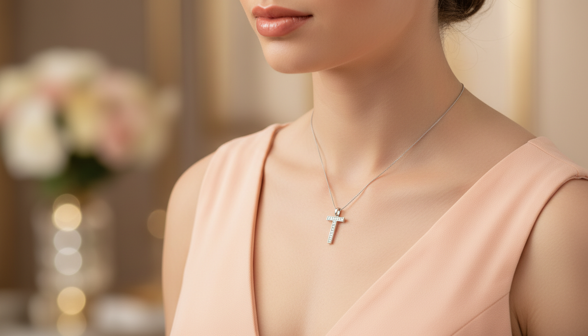 Dainty T Alphabet Silver Pendant