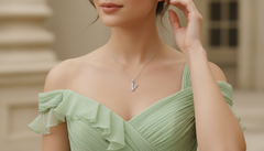 Dainty Silver V Alphabet Pendant