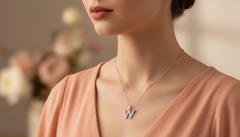 Dainty Silver W Alphabet Pendant