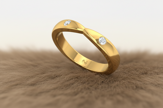 Bezel-Set Round Diamond Two Stone Bypass Ring