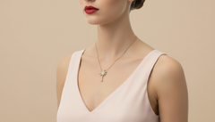 Modern Gold Finish Nautical Palm Tree Necklace With Chain