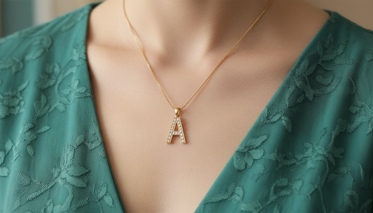 Alphabet A Unisex Diamond Pendant