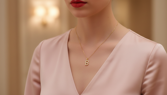 Alphabet B Unisex Diamond Pendant