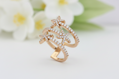 Women's Diamond-Accented Crossover Ring