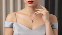 Alphabet P Unisex Diamond Pendant