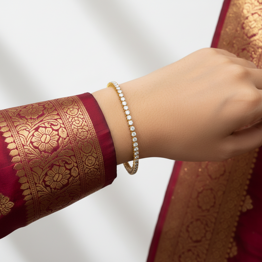 Secure Box Clasp Round Diamond Tennis Bracelet