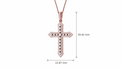 Delicate Gold and 0.52 Cart Aprox Diamond Cross Pendant For Men