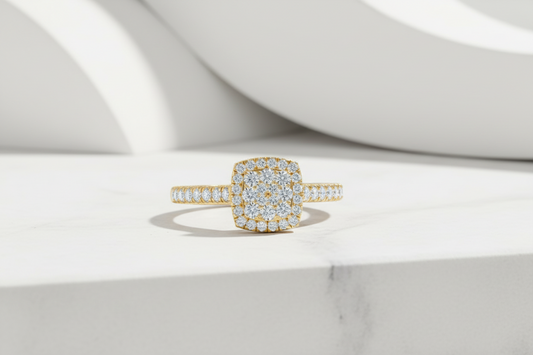 Women's Diamond Cluster Engagement Ring