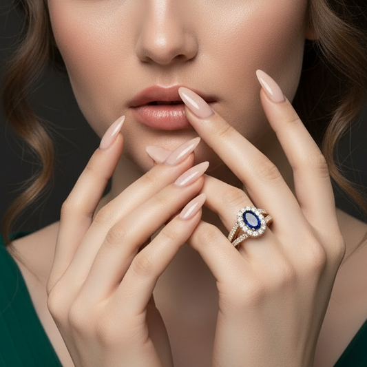 Oval Sapphire With Diamond Ring