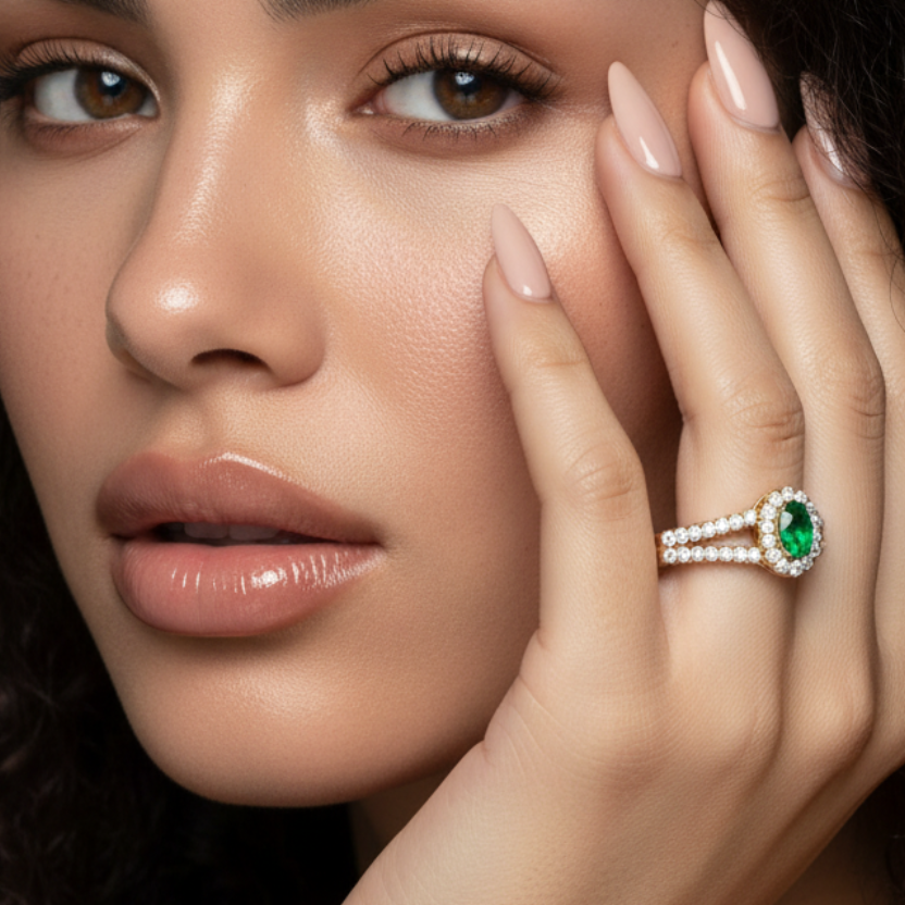 Natural Emerald & Dia