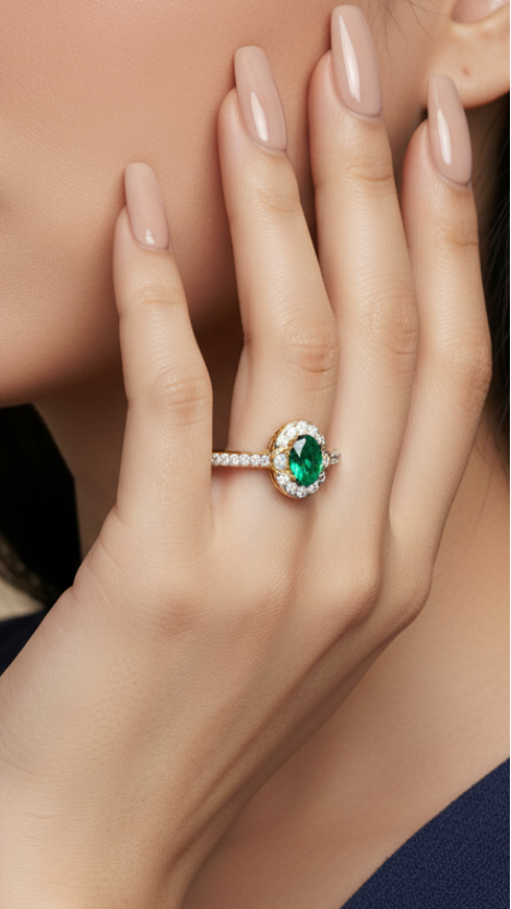 Natural Emerald & Dia