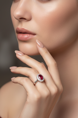Oval Ruby With Diamond