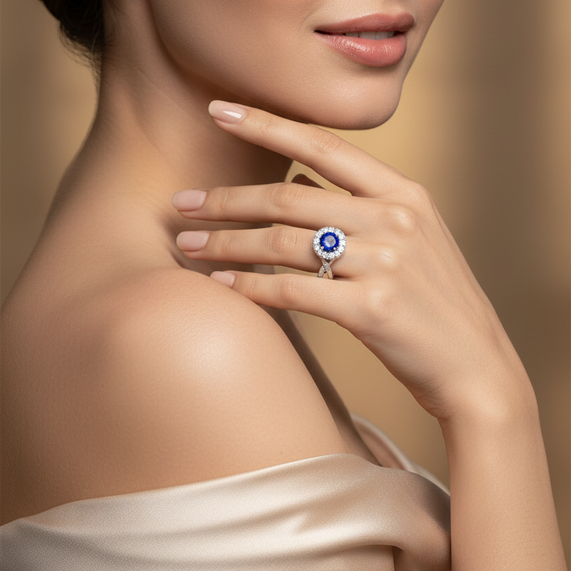 Round Sapphire Ring