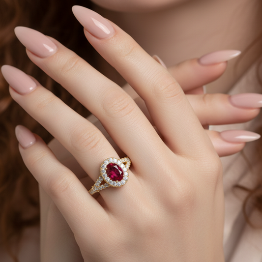 Oval Shape Ruby Ring