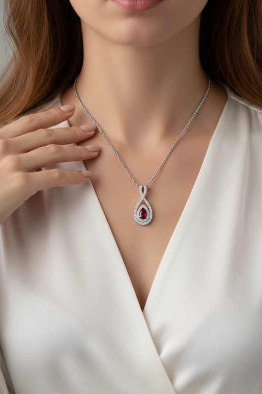 Pear Shape Ruby Pendant