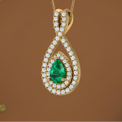 Emerald Pear-Cut Infinity
