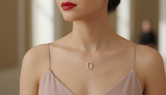 Graduated Diamond Oval Necklace With Chain