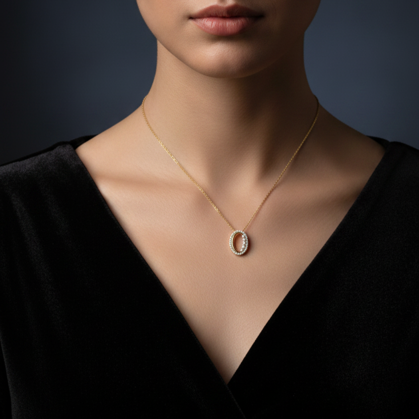 Graduated Oval Necklace With Chain
