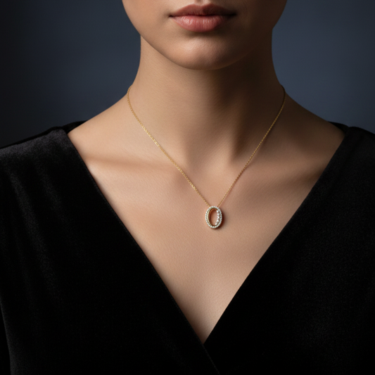 Graduated Oval Necklace With Chain