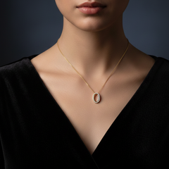 Graduated Oval Necklace With Chain