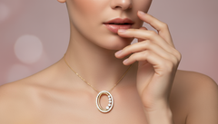 Graduated Diamond Oval Necklace With Chain